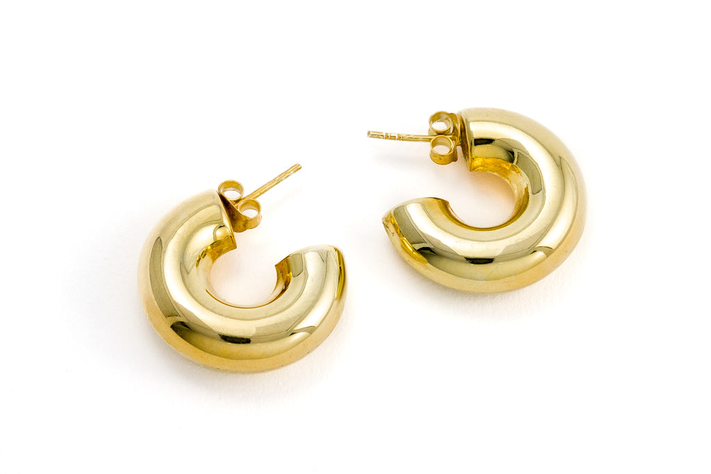 Earring Aro Pipe Fat 8 x 30mm - Bambu Silver Jewellry