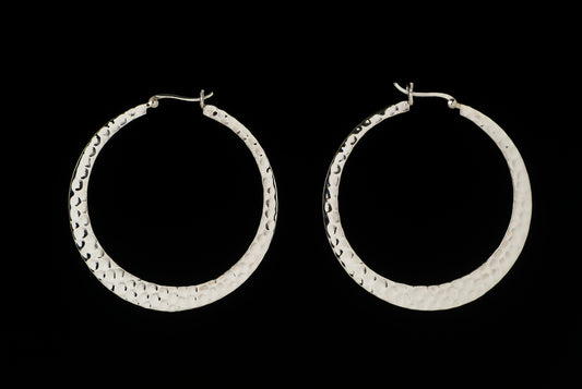 Earring Aro Hammer Half Plain 4 .7 x 5.7cm