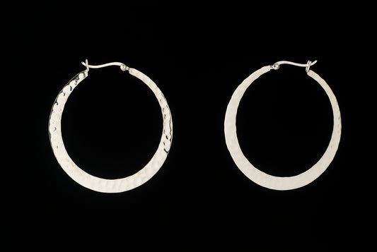 Earring Aro Hammer Half Plain 4 X 5cm