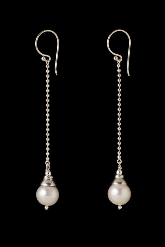 Earring Pearl with Chain 9-10mm