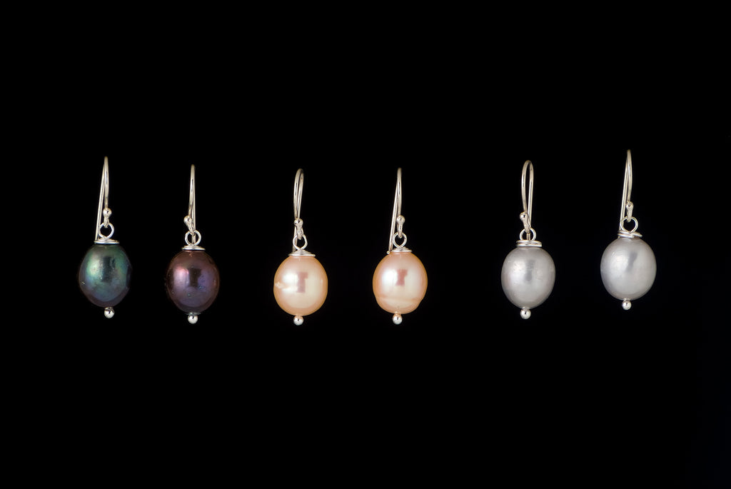 Earring Pearl Drop Sap 9-10mm - Bambu Silver Jewellry