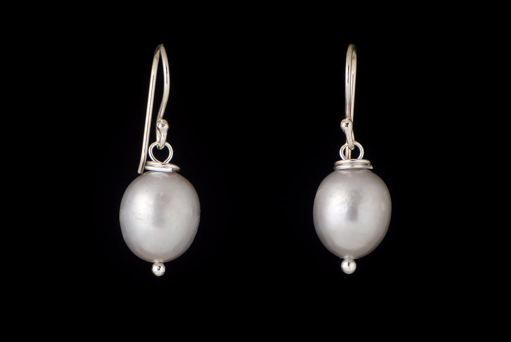 Earring Pearl Drop Sap 9-10mm - Bambu Silver Jewellry