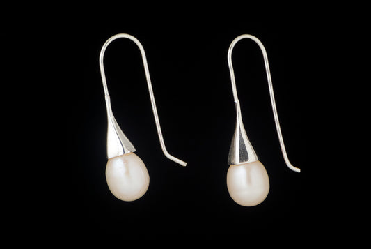 Earring Pearl Drop Long Hook 8-9mm