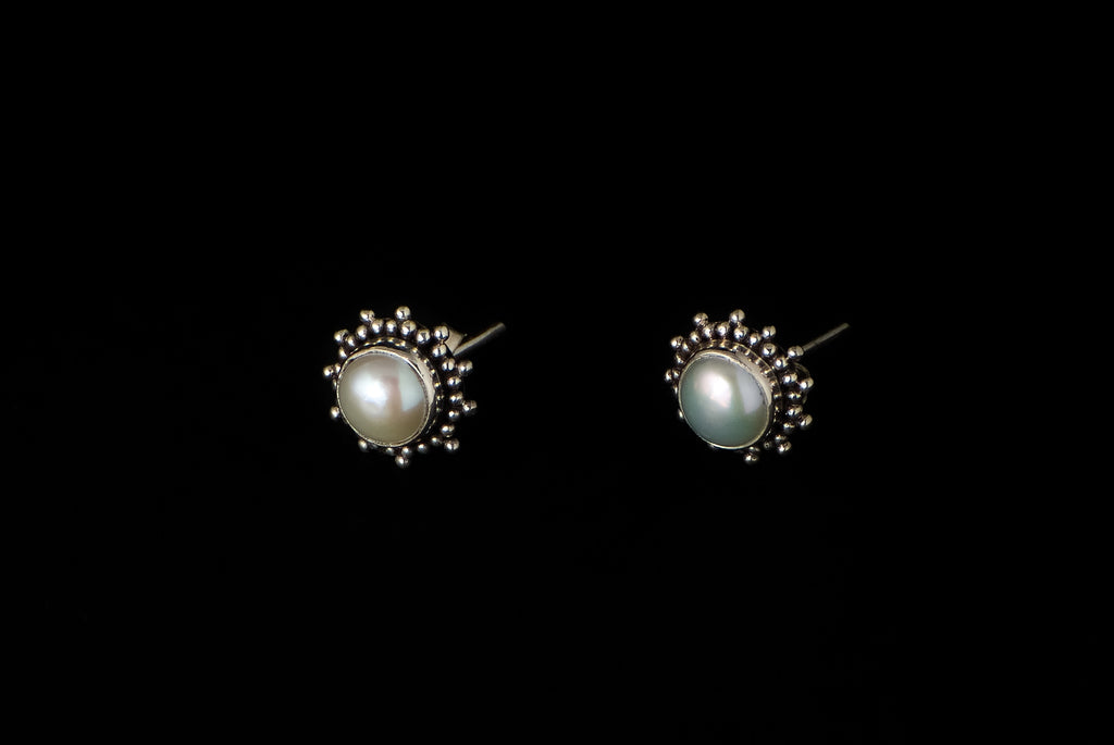 Earring Pearl Stud with Jawan 4-5mm - Bambu Silver Jewellry