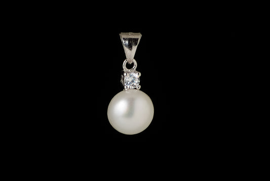 Pendant Pearl Allan with Zircon Medium 10-11mm