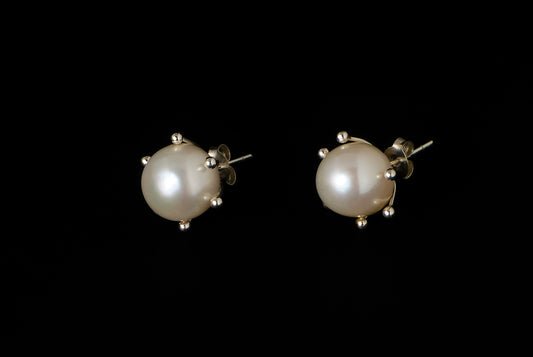 Earring Pearl Stud 9-10mm - Bambu Silver Jewellry
