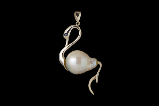 Pendant Pearl Baroque Angsa Silver 14-15mm