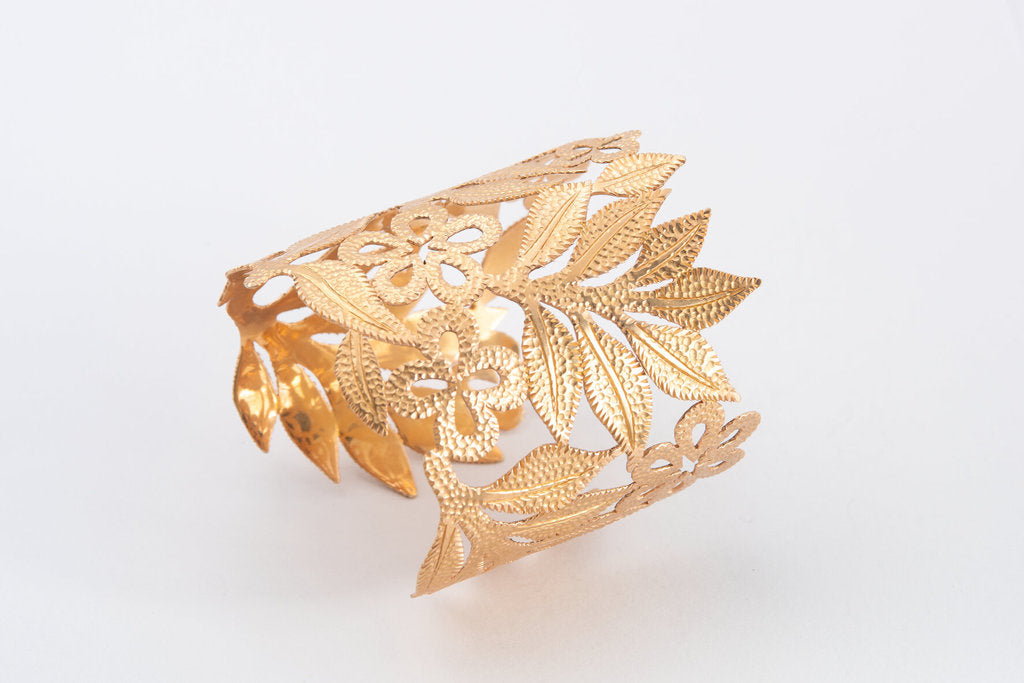 Cuff Leaf Hammer 6cm - Bambu Silver Jewellry