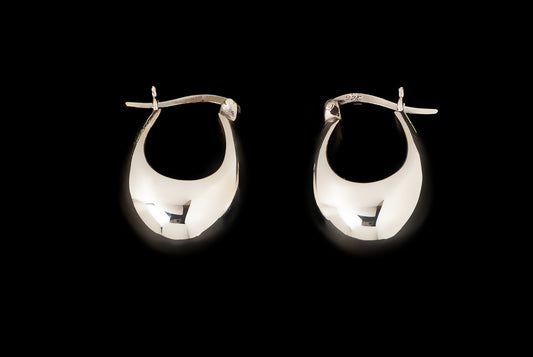 Earring Plain Half Oval