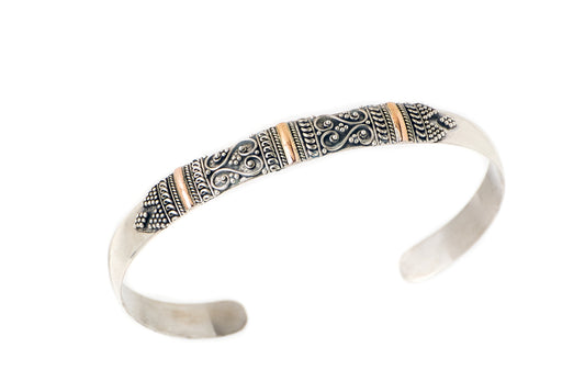 Cuff Silver Gold 6-7mm - Bambu Silver Jewellry