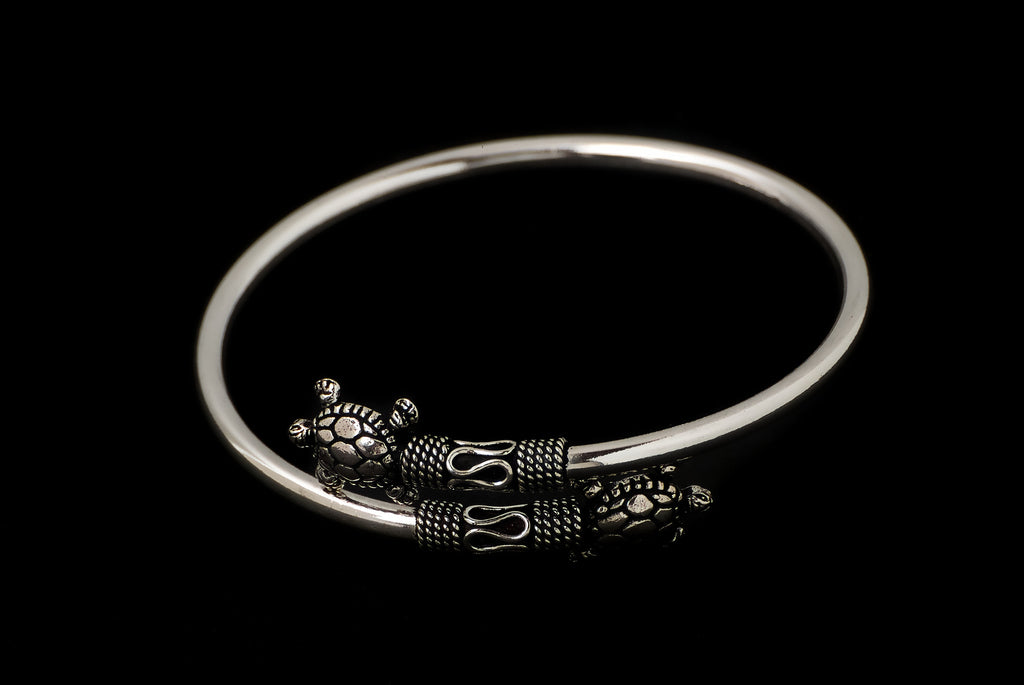 Bangle Turtle Twins 3mm - Bambu Silver Jewellry