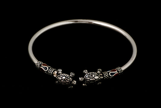 Bangle Turtle Twins 3mm - Bambu Silver Jewellry