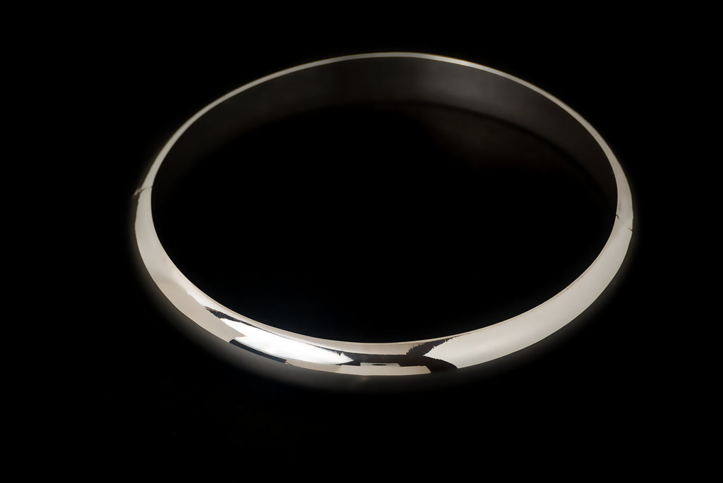 Bangle Open Lock Cembung - Bambu Silver Jewellry