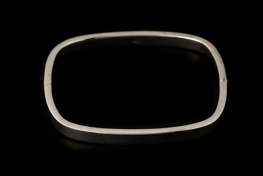 Bangle Square Open - Lock - Bambu Silver Jewellry