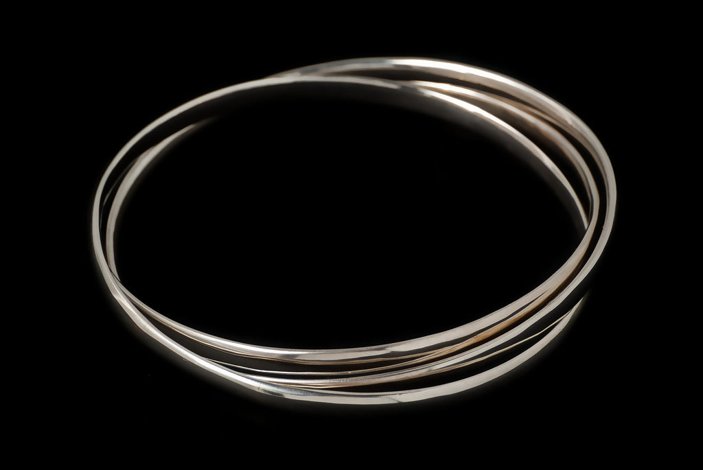 Bangle  Plain 3 In 1 - Bambu Silver Jewellry