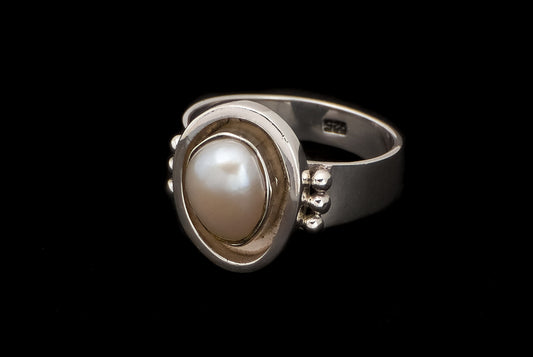 Ring Pearl Abstract Bro Small