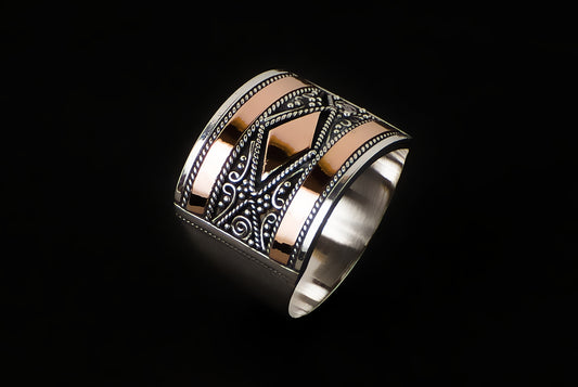 Ring Silver Gold Décor Lebar 1.5cm