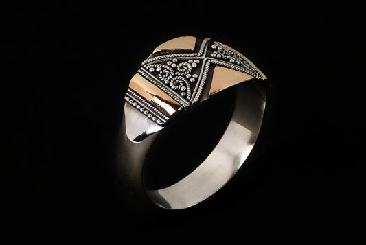 Ring Silver Gold Jawan,Triangle