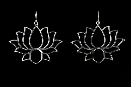 Earring Lotus Hook Large 5.5 x 4cm
