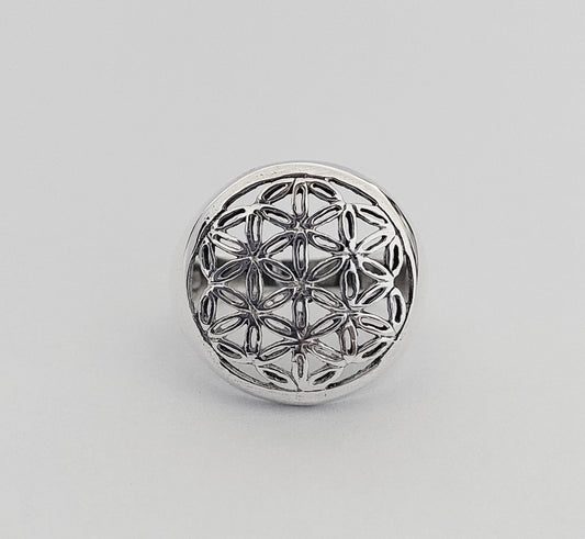 Ring Flower Of Life Round 1.7cm