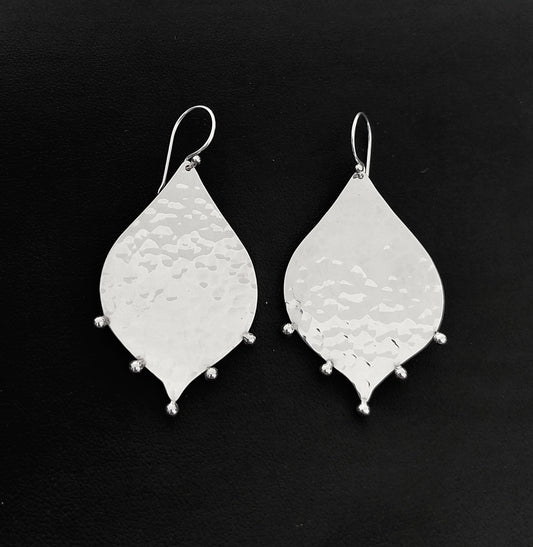 Earring Cust Oval Hammer