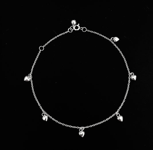 Angklet with Hearts Adjustable