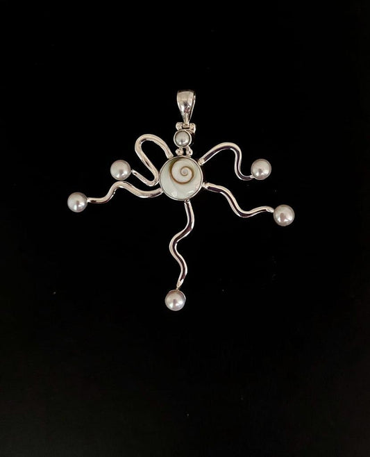 Pendant Pearl Abstract With Shiva Eyes