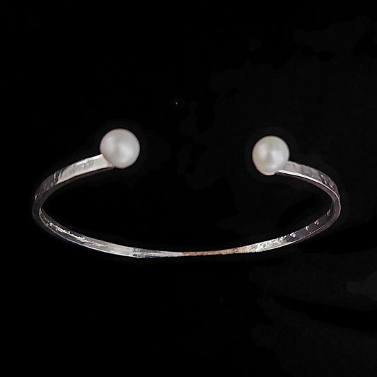 Cuff Pearl Hammer Twin Silver