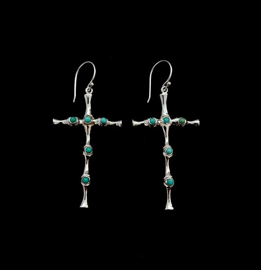 Earring Cross Abstract With Stone