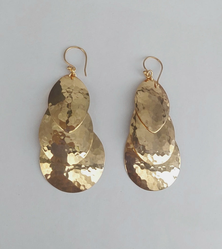 Earring Oval Plain  3 In 1