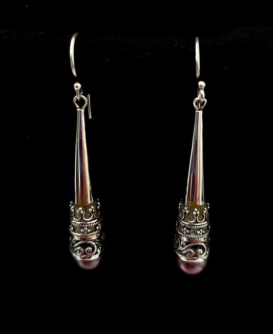 Earring Pearl Long Drop With Jawan